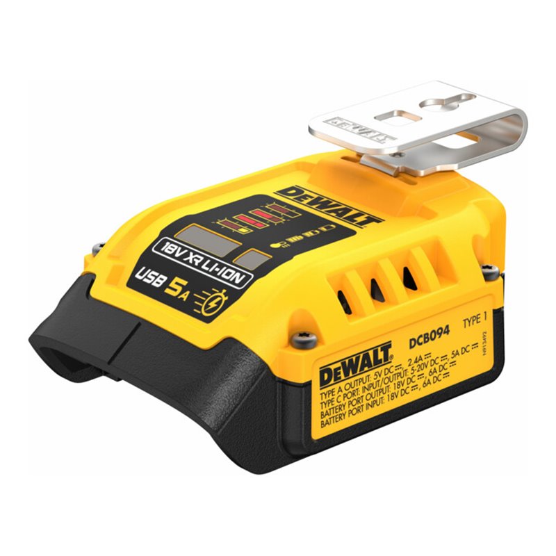 DEWALT Kombi-Ladegerät mit Powerbank-Funktion für 18 Volt XR und XR Flexvolt-Akkus DCB094K-QW