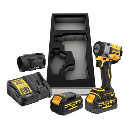 DEWALT 18V XR Akku-Schlagschrauber 3/8' (bürstenlos), max. 406 Nm, inkl. 2x G-Akku (18 Volt / 5 Ah) DCF923P2G-QW