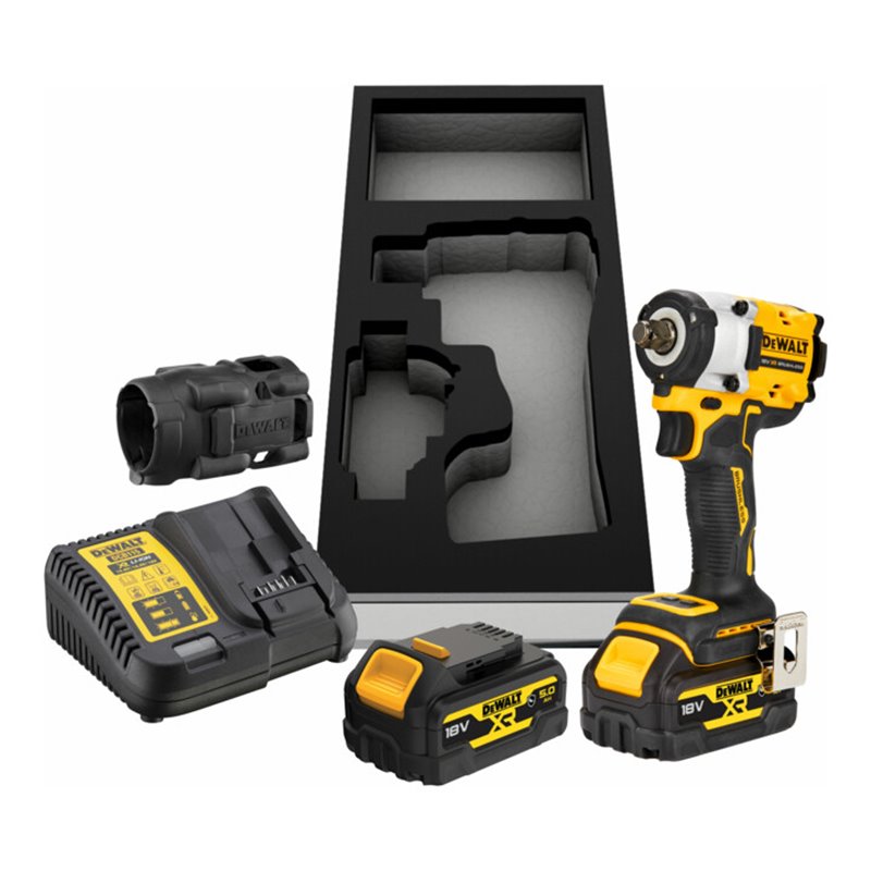 DEWALT 18V XR Akku-Schlagschrauber 1/2' (bürstenlos), max. 406 Nm, inkl. 2x G-Akku (18 Volt / 5 Ah) DCF921P2G-QW