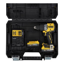 DEWALT 18V XR Akku-Schlagbohrschrauber (bürstenlos) inkl. 2x Powerstack Akku (18 Volt / 1,7 Ah) mit Pouch-Akku Technologie DCD80