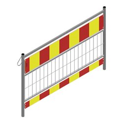 Schake Schrankenzaun nach TL, Länge: 1,60 m, Folie Typ 2, rot / gelb