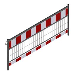 Schake Schrankenzaun nach TL, Länge: 2,40 m, Folie Typ 2, rot / weiß