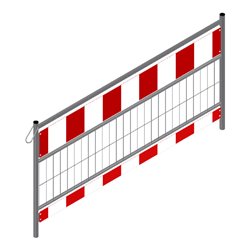 Schake Schrankenzaun nach TL, Länge: 2,00 m, Folie Typ 2, rot / weiß