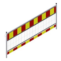 Schake Schrankenzaun nach TL, Länge: 2,40 m, Folie Typ 2, rot / gelb