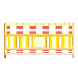 Schake Schake-Euro2-Schrankenzaun Typ Nox gelb, mit Lampenadapter, rot / weiß