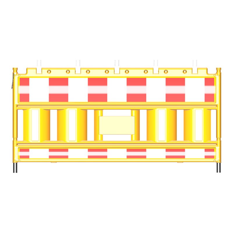 Schake Schake-Euro2-Schrankenzaun Typ Nox gelb, mit Lampenadapter, rot / weiß