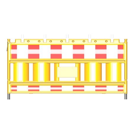 Schake Schake-Euro2-Schrankenzaun Typ Nox gelb, mit Lampenadapter, rot / weiß