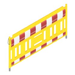 Schake Schake-Euro2-Schrankenzaun Typ Nox gelb, ohne Lampenadapter, rot / weiß