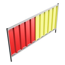 Schake Mobilzaun Trapez, Blechbeschichtung: rot / gelb, Höhe: 1,2 m