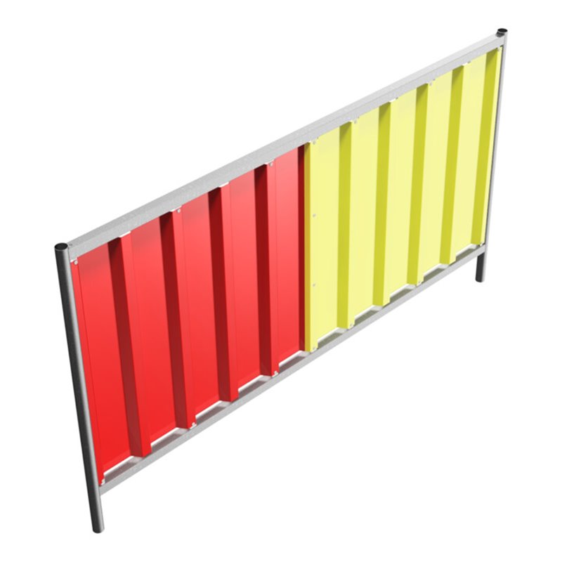 Schake Mobilzaun Trapez, Blechbeschichtung: rot / gelb, Höhe: 1,2 m
