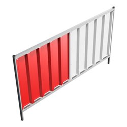 Schake Mobilzaun Trapez, Blechbeschichtung: rot / weiß, Höhe: 1,2 m