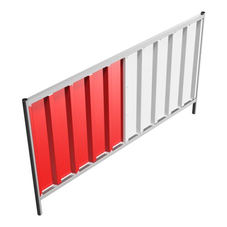 Schake Mobilzaun Trapez, Blechbeschichtung: rot / weiß, Höhe: 1,2 m