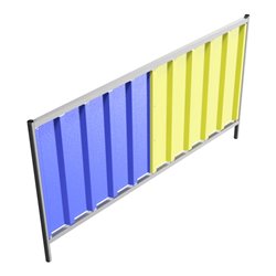 Schake Mobilzaun Trapez, Blechbeschichtung: blau / gelb, Höhe: 1,2 m