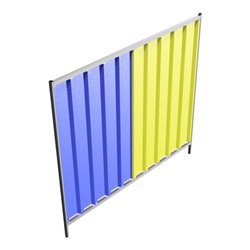 Schake Mobilzaun Trapez, Blechbeschichtung: blau / gelb, Höhe: 2,0 m