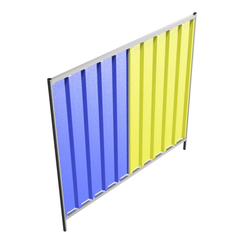 Schake Mobilzaun Trapez, Blechbeschichtung: blau / gelb, Höhe: 2,0 m