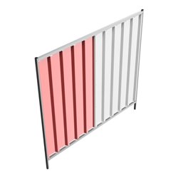 Schake Mobilzaun Trapez, Blechbeschichtung: rot / weiß, Höhe: 2,0 m