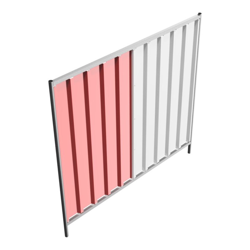 Schake Mobilzaun Trapez, Blechbeschichtung: rot / weiß, Höhe: 2,0 m