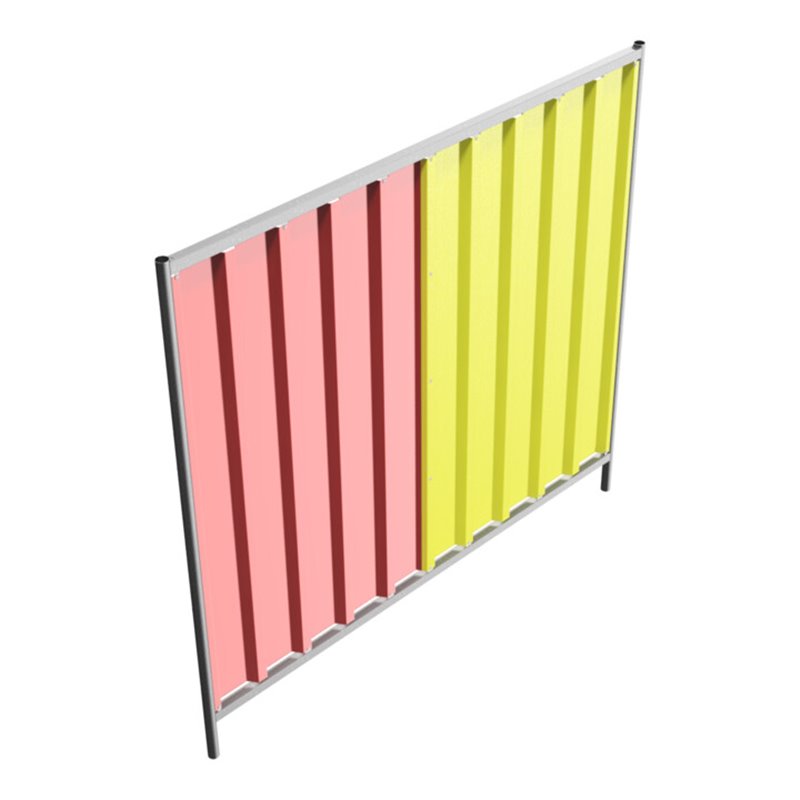 Schake Mobilzaun Trapez, Blechbeschichtung: rot / gelb, Höhe: 2,0 m