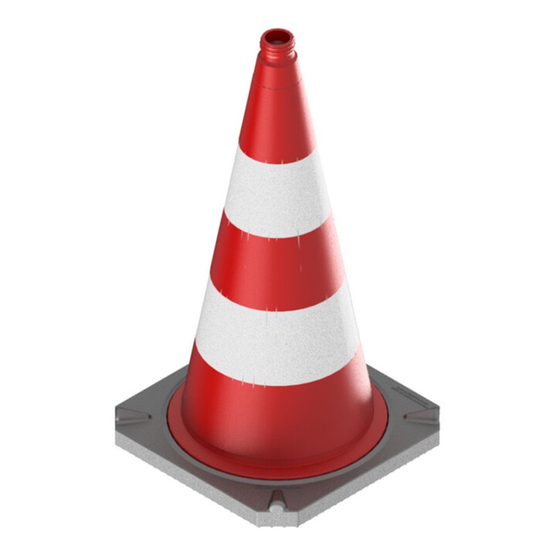 Schake Leitkegel zweiteilig nach TL mit reflektierendem Folienmantel, Höhe: 750 mm, Folie Typ 2