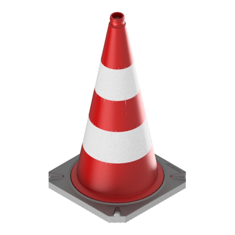 Schake Leitkegel zweiteilig nach TL mit reflektierendem Folienmantel, Höhe: 750 mm, Folie Typ 1