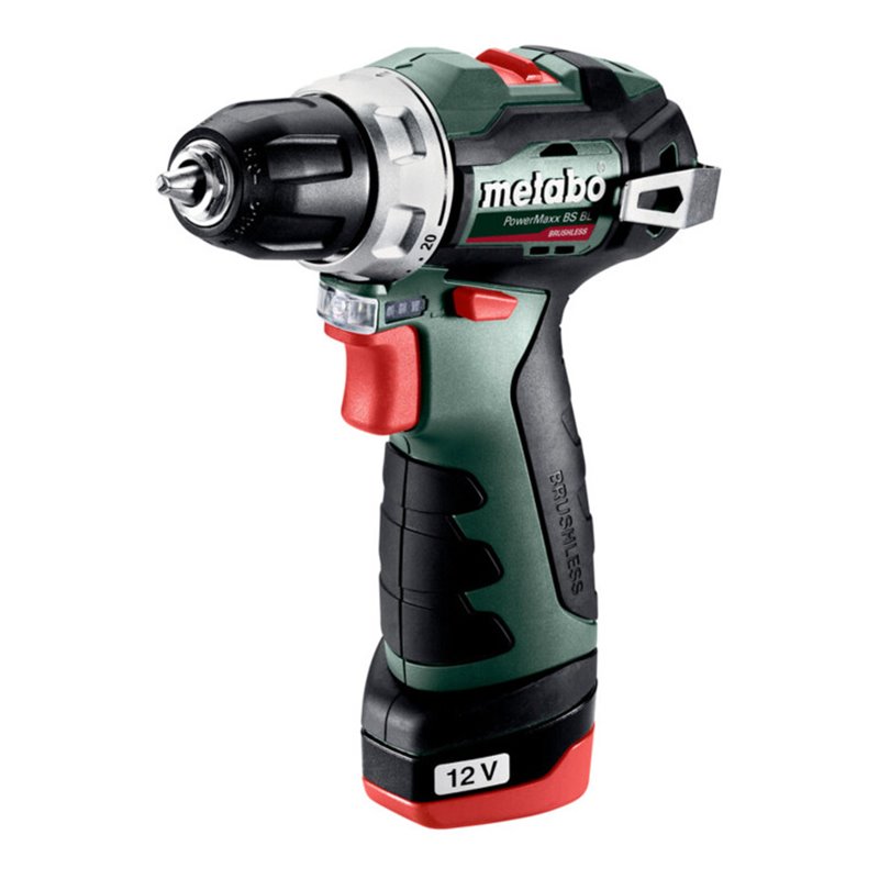 Metabo Akku-Bohrschrauber PowerMaxx BS BL Kunststoffkoffer 12V 2x2Ah Li-Power + LC 40