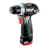 Metabo Akku-Bohrschrauber PowerMaxx BS BL Kunststoffkoffer 12V 2x2Ah Li-Power + LC 40