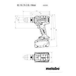 Metabo Akku-3-Gang-Bohrschrauber BS 18 LTX-3 BL I Metal Karton