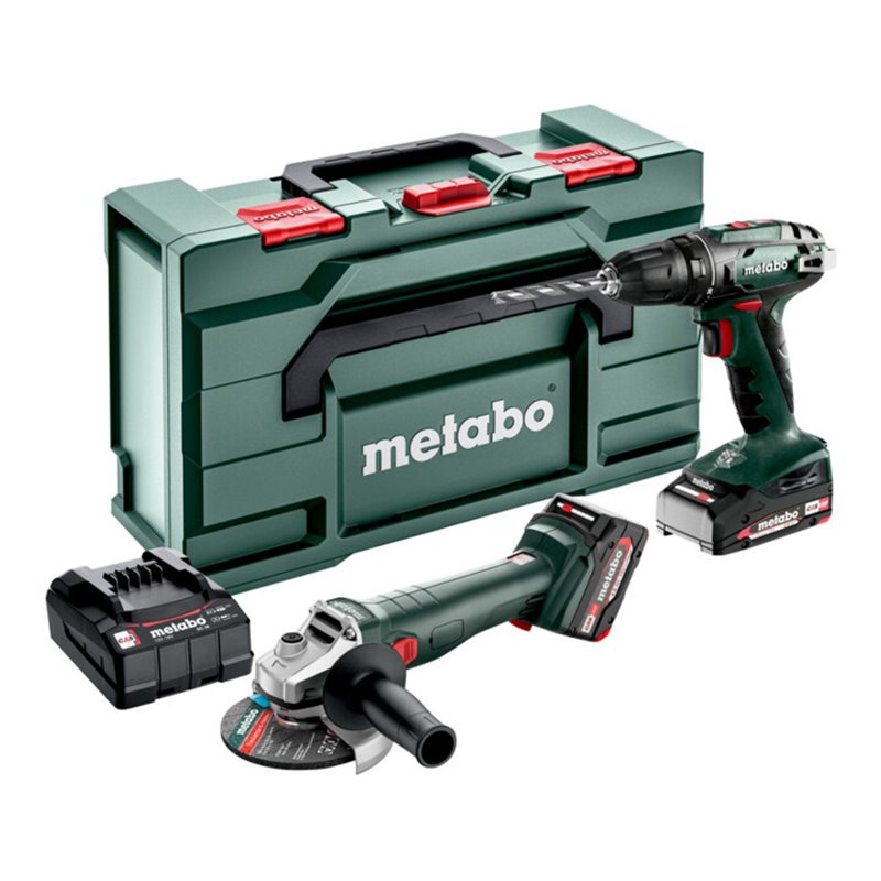 Metabo Akku Combo Set 2.4.3 18 V BS 18 + W 18 L 9-125 metaBOX 165 L