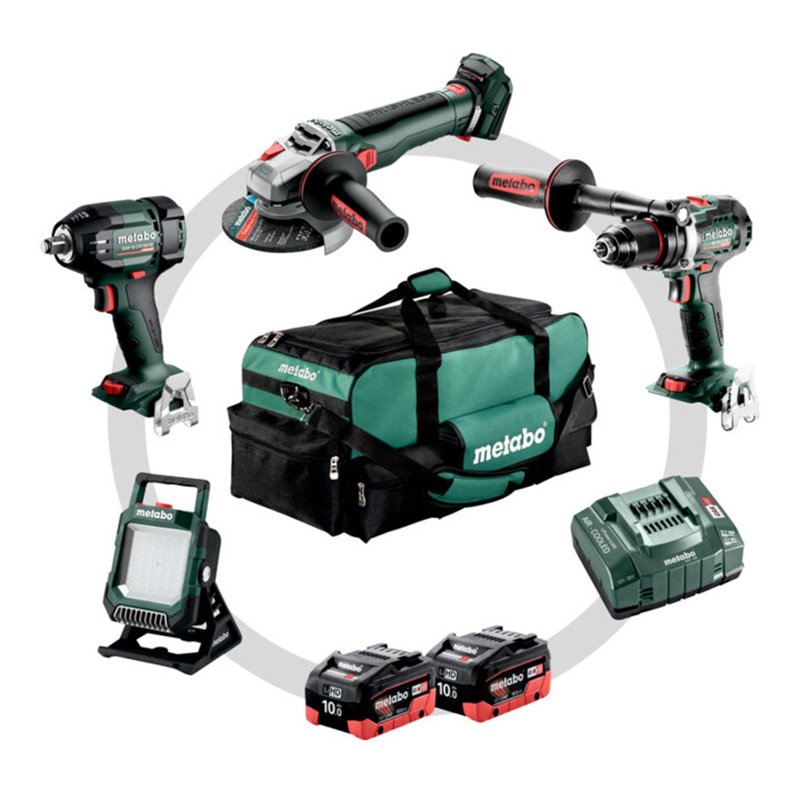 Metabo Akku Combo Set 4.3.2 18 V BS 18 LTX BL I + SSW 18 LTX 400 BL + WB 18 LT BL 11-125 Q + BSA 18 LED 4000 Karton