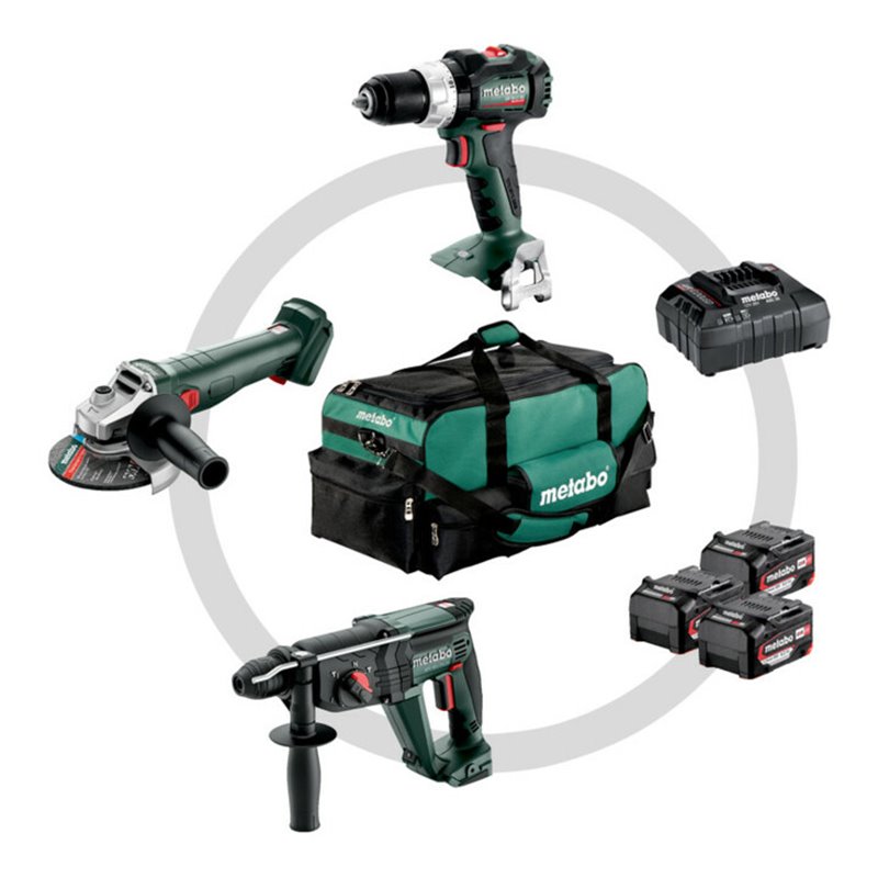 Metabo Akku Combo Set 3.1 18 V SB 18 LT BL + W 18 L 9-125 Quick + KH 18 LTX 24 Werkzeugtasche