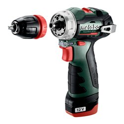 Metabo Akku-Bohrschrauber PowerMaxx BS BL Q Kunststoffkoffer 12V 2x2Ah Li-Power + LC 40