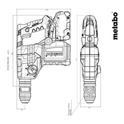 Metabo Akku-Kombihammer KH 18 LTX BL 28 Q Set ISA mit integrierter Staubabsaugung und Metabo-Quick-Wechselfutter  metaBOX 185 XL