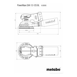 Metabo Akku-Exzenterschleifer PowerMaxx SXA 12-125 BL mit 125mm Schleifteller metaBOX 215