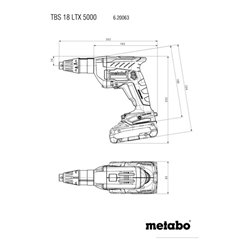 Metabo Akku-Trockenbauschrauber TBS 18 LTX BL 5000 metaBOX 145 L 18V 2x2Ah Li-Power + SC 30