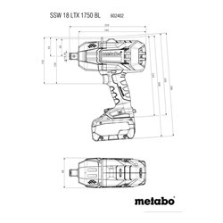 METABO Akku-Schlagschrauber ohne Akku, Typ: 18LTX1750