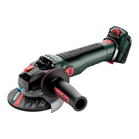 Metabo Akku-Winkelschleifer WVB 18 LT BL 11-125 Quick Inox mit Bremse, Drehzahlregelung, Schnellspannmutter, drehbarem Akkupack 