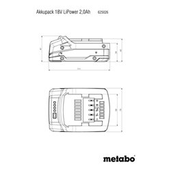 METABO Akkupack Li-Power, Akkukapazität: 2Ah