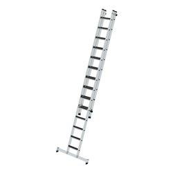 Munk Stufen-Schiebeleiter 2-teilig mit nivello®-Traverse und clip-step R13 1x14 + 1x10