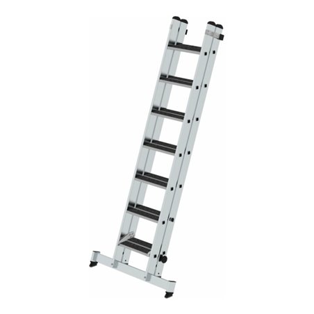 Munk Stufen-Schiebeleiter 2-teilig mit nivello®-Traverse und clip-step R13 2x7