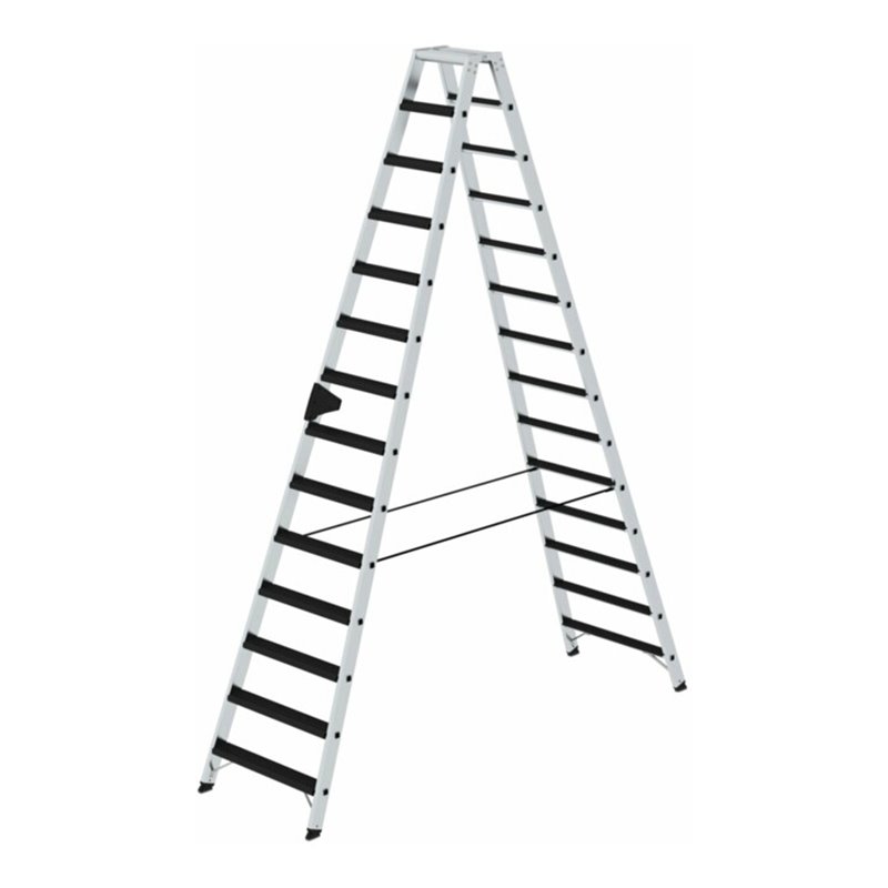 Munk Stufen-Stehleiter beidseitig begehbar mit clip-step relax 2x14 Stufen