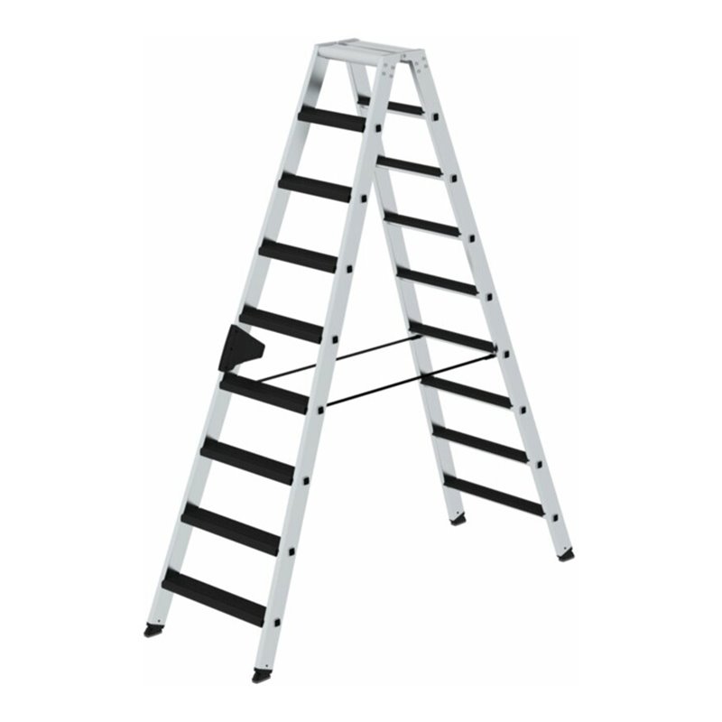Munk Stufen-Stehleiter beidseitig begehbar mit clip-step relax 2x9 Stufen