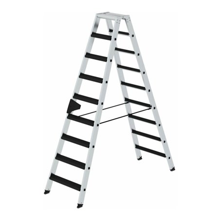 Munk Stufen-Stehleiter beidseitig begehbar mit clip-step relax 2x9 Stufen