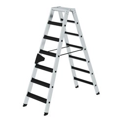 Munk Stufen-Stehleiter beidseitig begehbar mit clip-step relax 2x7 Stufen