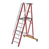 Munk Plattformleiter GFK/Alu klappbar und fahrbar mit GFK-Handlauf 7 Stufen