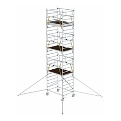 Munk Rollgerüst SG 1,35 x 1,80 m mit Ausleger & Doppel-Plattform Plattformhöhe 6,43 m