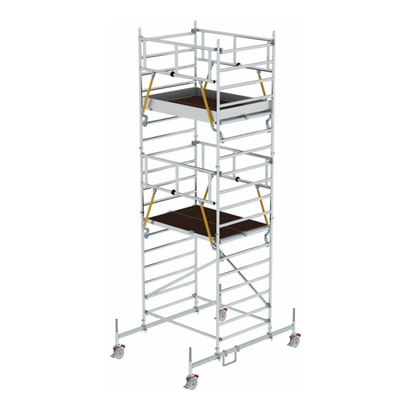 Munk Rollgerüst SG 1,35 x 1,80 m mit Fahrbalken & Doppel-Plattform Plattformhöhe 4,66 m