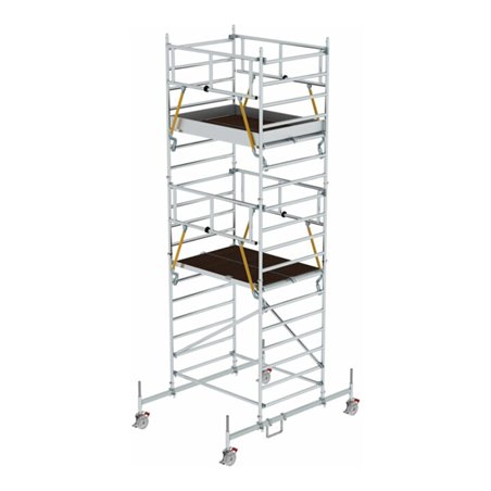 Munk Rollgerüst SG 1,35 x 1,80 m mit Fahrbalken & Doppel-Plattform Plattformhöhe 4,66 m