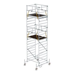Munk Rollgerüst SG 1,35 x 1,80 m mit Fahrbalken & Doppel-Plattform Plattformhöhe 5,78 m