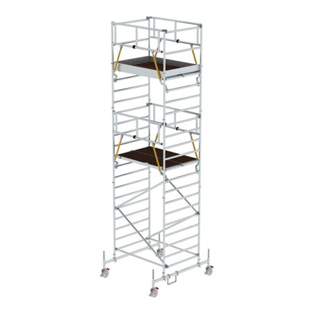 Munk Rollgerüst SG 1,35 x 1,80 m mit Fahrbalken & Doppel-Plattform Plattformhöhe 5,78 m
