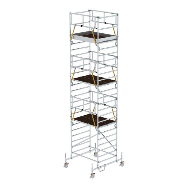 Munk Rollgerüst SG 1,35 x 1,80 m mit Fahrbalken & Doppel-Plattform Plattformhöhe 6,62 m
